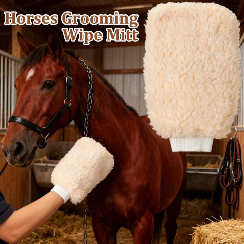 Horse Grooming Brushes & Mitts, Soft Fleece Grooming Glove & Wash Mitt, Fur Polishing Glove, Horse Bit Wipes & Cloth Horse Grooming Mitts - PawsPlanet Australia