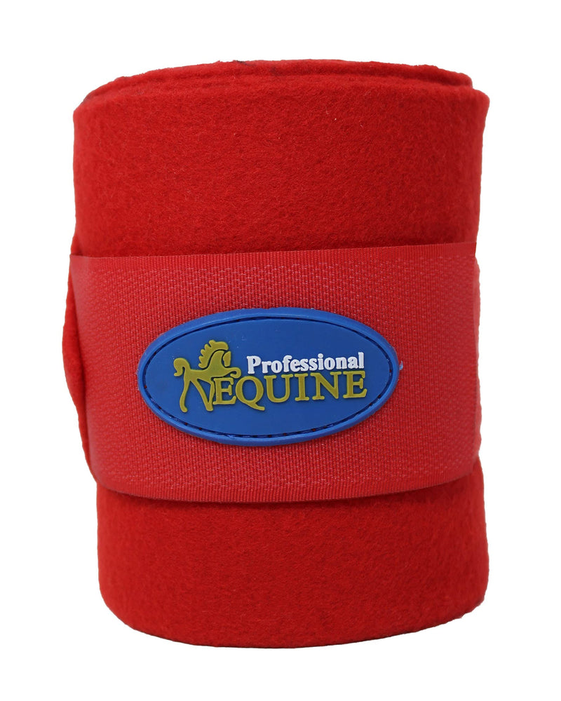 CHALLENGER 10ft Horse Grooming Leg Polo Wrap Set of 4 Soft Fleece 95R Red 10' x 5"
