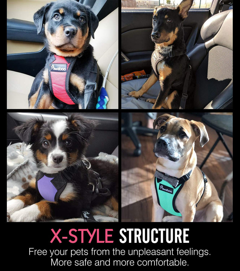 Pawaboo Adjustable Dog Safety Vest Harness with Seatbelt, Dog Seat Belt Harness for Car with Vehicle Connector Strap, Breathable Dog Seatbelt Safety Tether for Small Medium Large Pet, XL, Black XL (Pack of 1) A-Black - PawsPlanet Australia