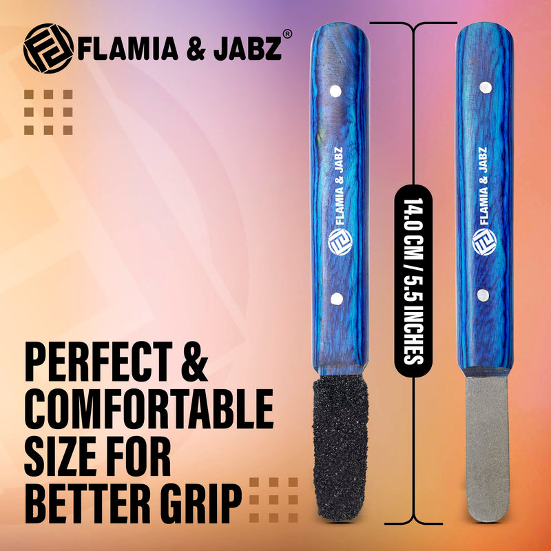 FLAMIA & JABZ Stripping Metal Stone Diamond Edged for Dogs, Cats & Pets with Wooden Grip (2 Piece Pack of Coarse & Fine) 2 Piece Pack (Coarse & Fine) - PawsPlanet Australia