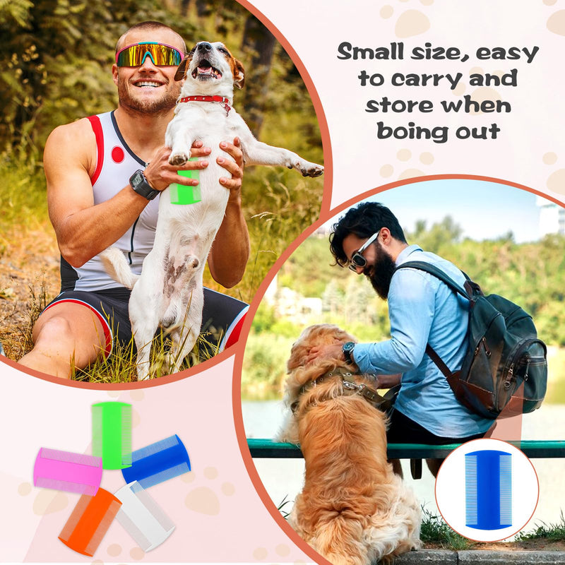 100 Pcs Flea and Tick Grooming Tool - Double Sided Comb for Small Pets, Kittens and Puppies (5 Colors) - PawsPlanet Australia