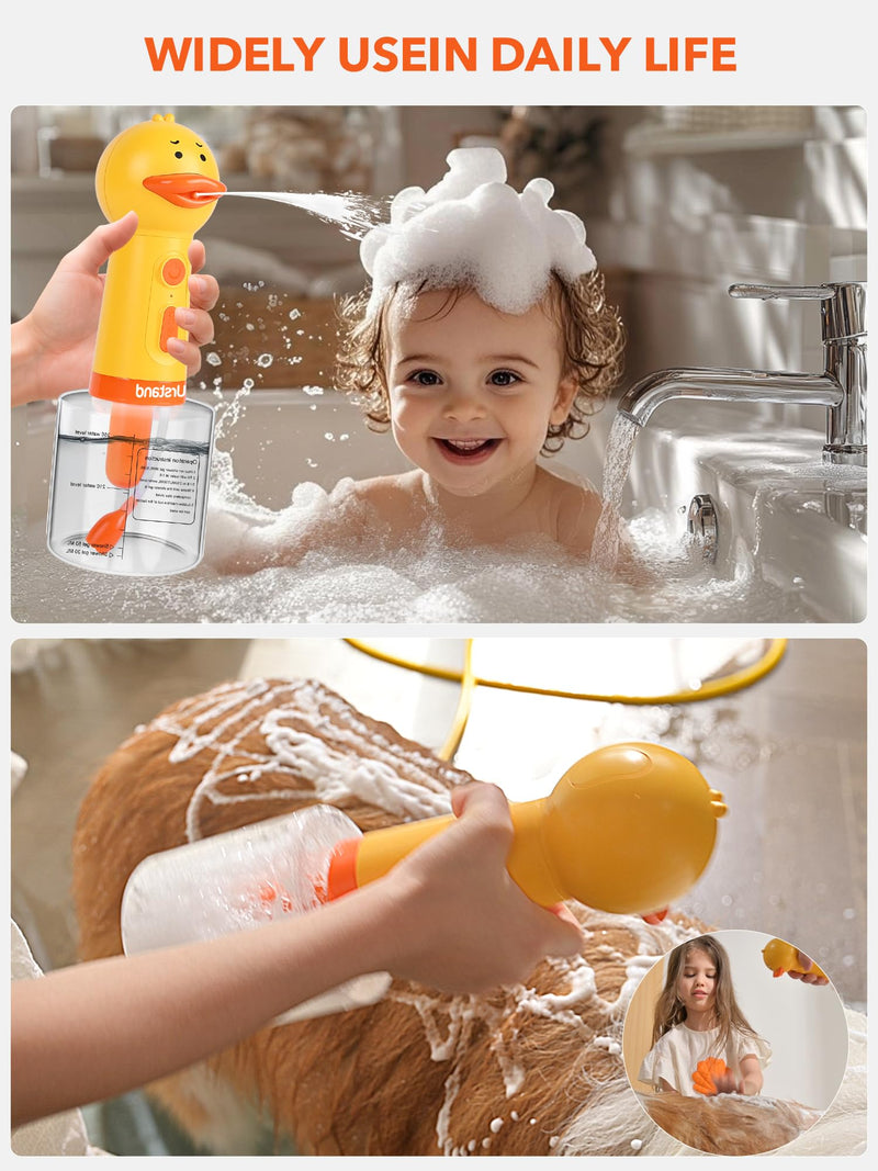 Dog Foaming Soap Dispenser, Automatic Electric Dog Shampoo Foamer Sprayer, Rechargeable Ducky Foaming Dog Shampoo Sprayer for Dog and Cat Bathing, Bathroom, Kitchen, Toilet Cleaning - PawsPlanet Australia