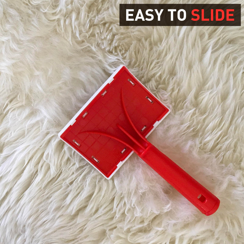 JUSPRO Sheepskin Rug Brush (Red, Large) Red