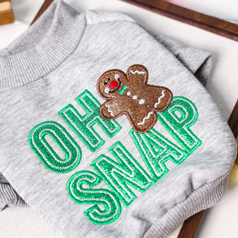 Christmas Pet Sweatshirt Coat with Gingerbread Design - Perfect Pet Christmas Outfit for Dogs and Cats (Medium, Gingerbread Coat) Medium - PawsPlanet Australia