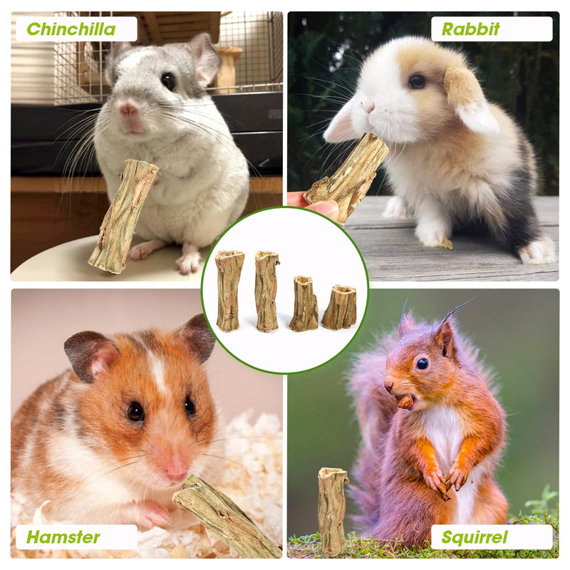 rabbit chew toys for bunnies,4 Pcs Natural Papaya Wood Chew Sticks bunny chews for teeth Chinchilla Guinea Pig Hamster Gerbil degu Small Animals to keep busy Molar Treats Toys Medium