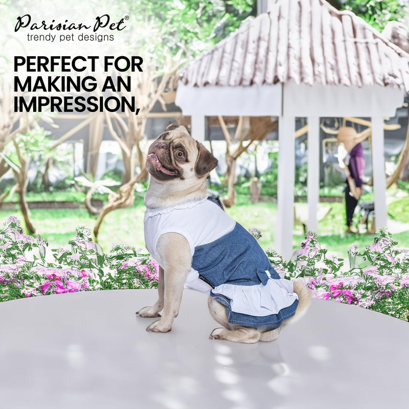 Parisian Pet Dog Dress - Spring Dog Overall Dress - Lightweight and Fashionable Dog Summer Dress - Dog Clothes - Sleeveless Dog Outfit - Dog Overalls for Large Dogs Girl - XL - PawsPlanet Australia