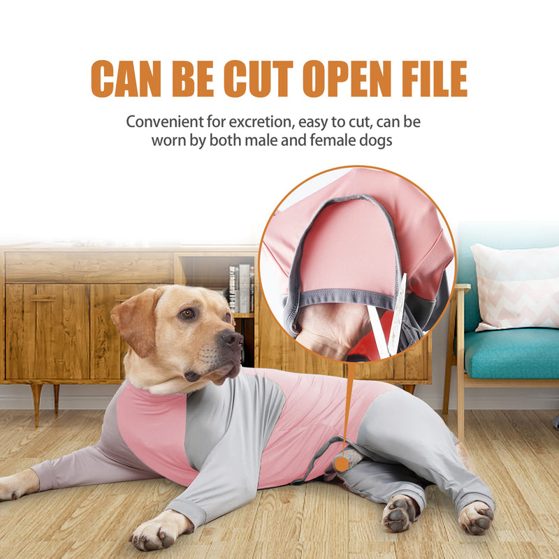 Dog Recovery Suit, Abdominal Wound After Surgery Wear, Prevent Licking Wounds, E-Collar & Cone Alternatives, Long Sleeve Postoperative Shirts Dog Pajamas Prevent Shedding(XL, Pink) XL - PawsPlanet Australia