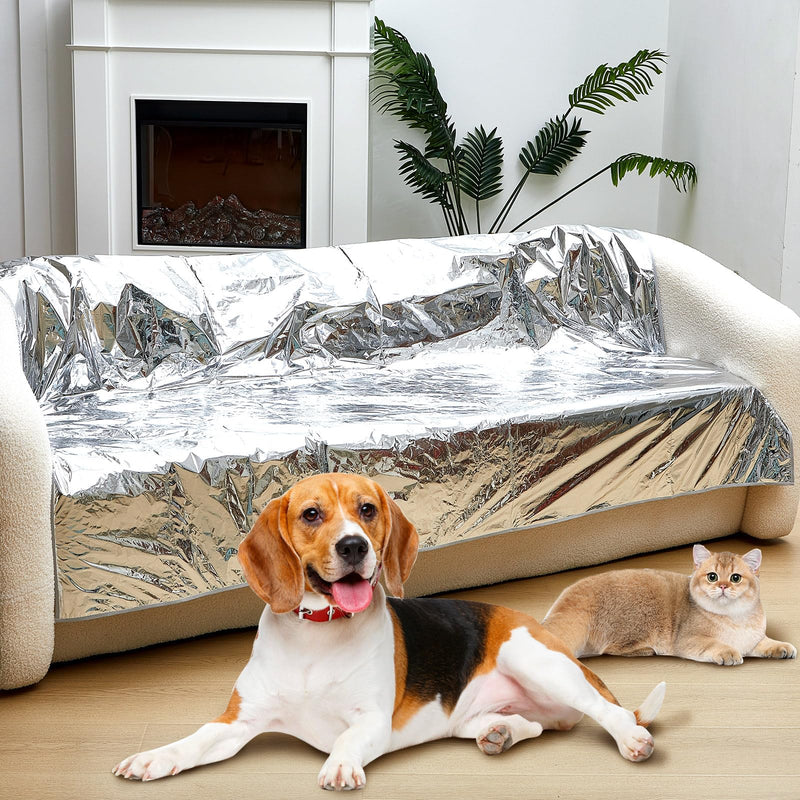 Kigley 1 Pcs Pet Deterrent Mat to Keep Dogs Off Couch, Non-Electric Cat & Dog Deterrent Mat Pain Free Couch Covers to Keep Pets Off Furniture Bed Indoor (72" × 56.3",Khaki) 72" × 56.3" Khaki