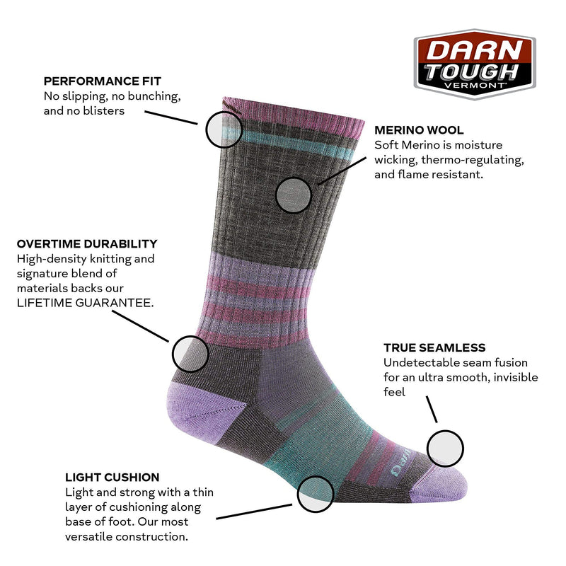 Darn Tough Women's Her Spur Boot Lightweight Hiking Sock (Style 1969) - Small Sandstone