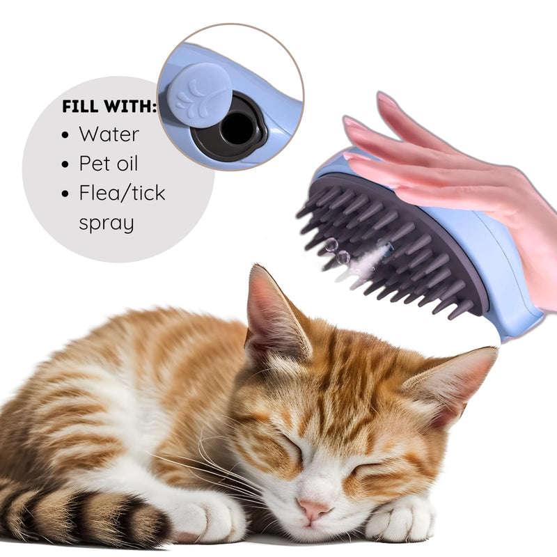 Generic Cat Steam Brush for Cats and Dogs - Self Cleaning Cat Hair Brush with Steam for Shedding and Loose Hair, Deshedding Dog Brush for Grooming, Blue and Pink Silicone Whale Model (Baby Blue) Baby Blue