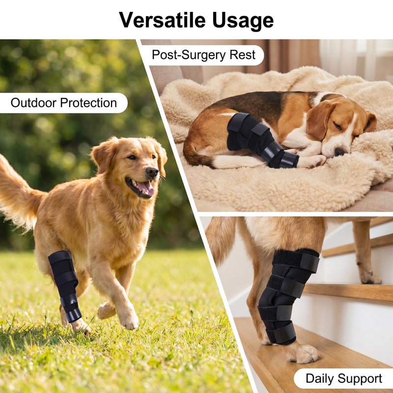 Dog Double Hind Leg Knee Brace, Black Size S, Adjustable Breathable Dog Joint Support Protector Wrap for Luxating Patella, Arthritis, Sprain & Post Surgery Recovery