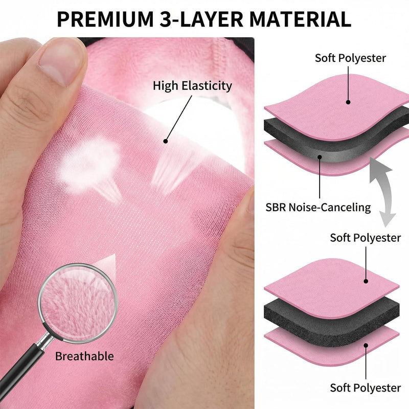 Ear Protection for Dogs - Adjustable Dog Ear Protection with Sound Insulation, Comfortable & Washable Design for All Breeds, Ideal for Bathing & Drying (Pink)