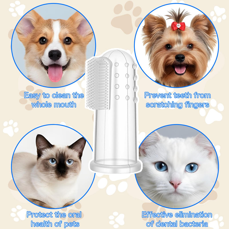 10 Pieces Dog Finger Tooth Brushing Kit, Finger Toothbrush for Cat Dogs Puppy Kitten Fingers Toothbrushs with Silicone Bristles Cat Teeth Cleaning Brush Pet Dental Care & Teeth Cleaning for All Pets