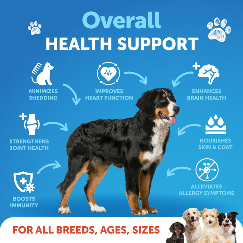 Omega 3 Oil for Dogs - Fish Oil for Dogs - Heart & Coat & Skin Health Support - All Breeds - PawsPlanet Australia