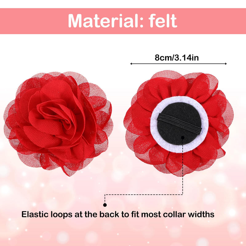 8 Pcs Dog Flowers Collar Accessory 3 inch Colorful Cat Puppy Charms Pet Flower Collars Soft Dog Tie for Dogs Grooming Charms Accessories - PawsPlanet Australia