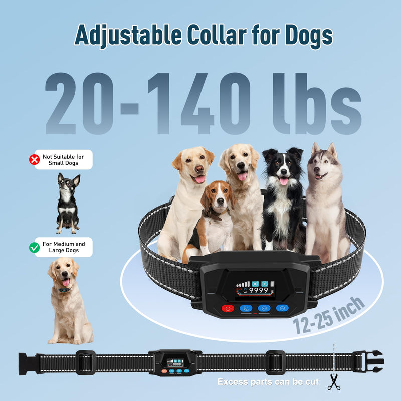 GPS Dog Collar Fence System - Invisible Electric Fence for Dogs with 3 Warning Modes, Adjustable Radius 33-9999Yards, IPX7 Waterproof Rechargeable Wireless Dog Fence for Outdoor Use Black 1 Collar