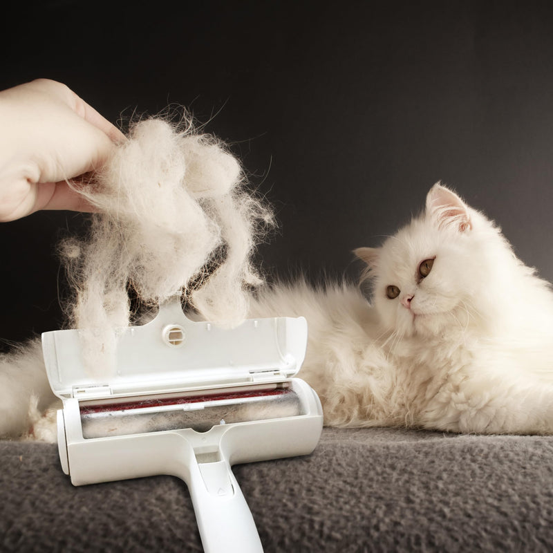 Nado Care Pet Hair Remover Roller - Lint Roller for pet Hair - Self Cleaning Dog & Cat Hair Remover - Remove Dog, Cat Hair from Furniture, Carpets, Bedding, Clothing and More. White - PawsPlanet Australia