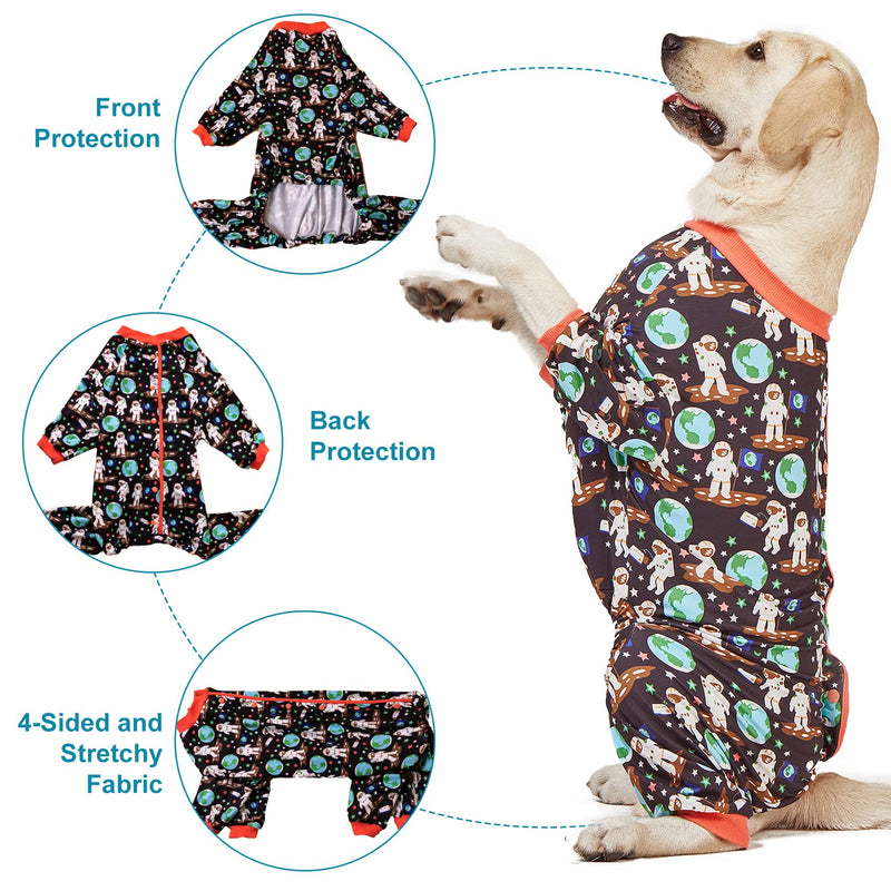 LovinPet Pitbull Onesie, Dogs Onesies, Doberman Sun Shield Shirt, Space Astronauts Black Print, Lightweight Pullover, Large Puppy PJ's, Full Coverage Doberman Pajamas, Large Dog Shirt, XL X-Large - PawsPlanet Australia
