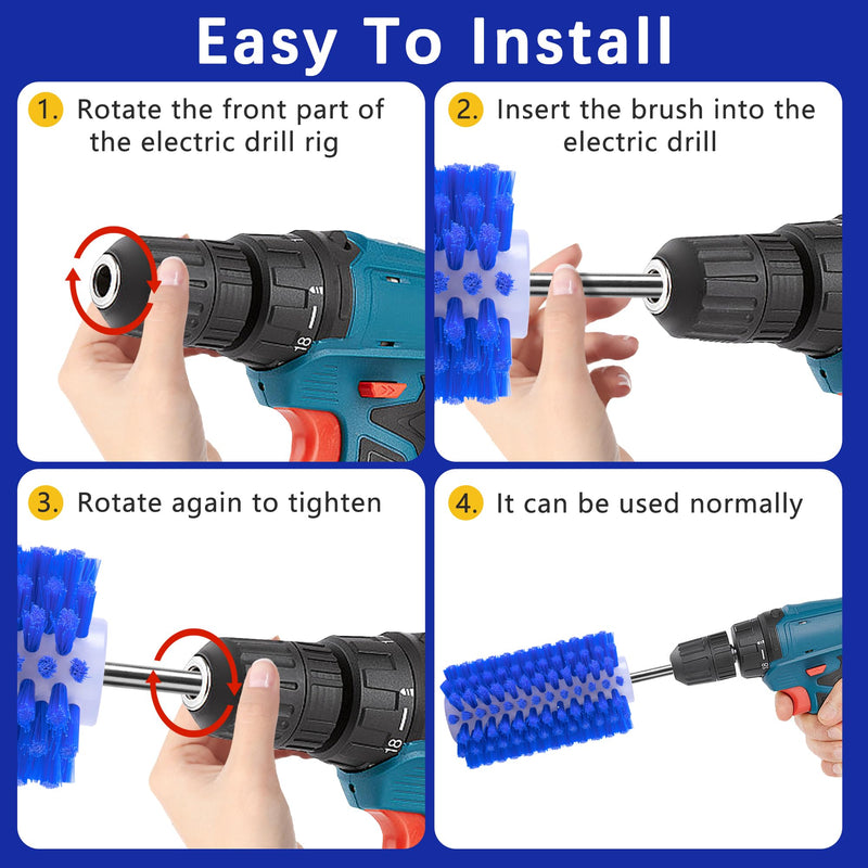 EBaokuup Livestock Mini Roto Drill Brush Attachment-0.2 Inch Drill Shank Cattle Fur Brush-Cattle Scratcher Roto Brush for Goat Sheep Cattle Horse Pig Grooming 1 Pcs - PawsPlanet Australia