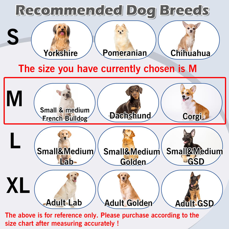 Hard & Heavy Plastic Dog Cone Collar Alternative for Medium Dogs (French Bulldog Dachshund), Adjustable Elizabethan Protective Cone for Healing, Comfortable Recovery Collar Cone of Shame Anti-Lick M(Neck Girth:11.8"-14.5")