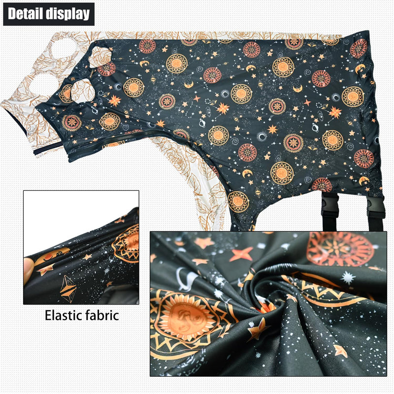 Horse Slicker Hood with Zipper of 2 Set: Snug Fit, No-Ears Design, and Extra Large Eye Holes for Face, Shoulders, Mane, Chest, and Withers - Perfect for Show-L（Orange+Flower） Orange+flower L-2Pack - PawsPlanet Australia