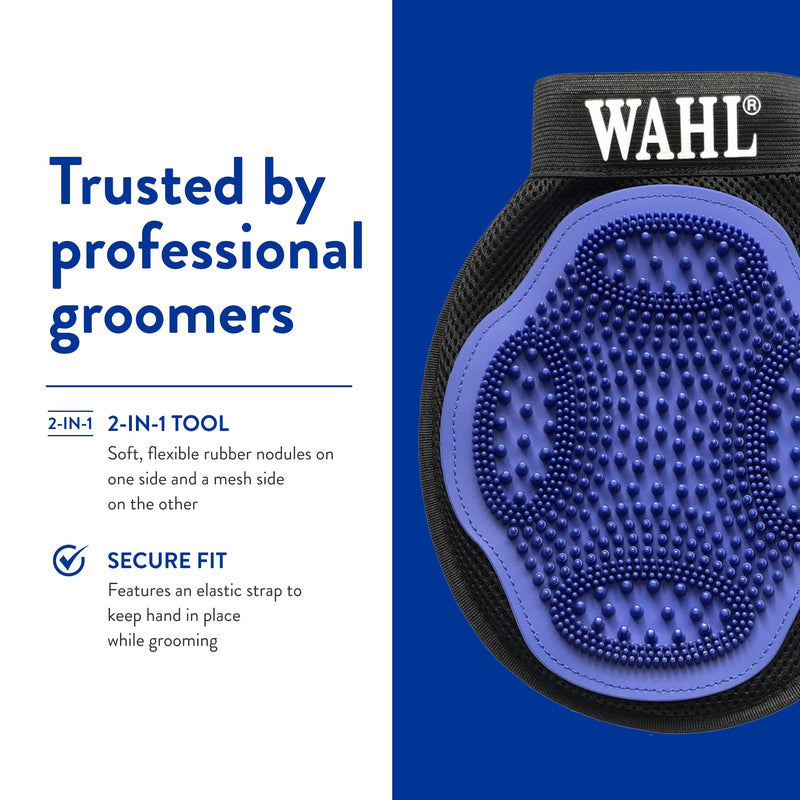 WAHL Professional Animal Equine Grooming Mitt - Flexible Rubber Brush for Horse Care