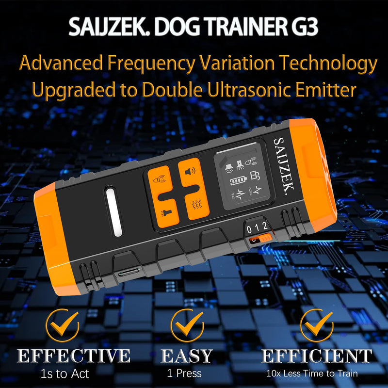 Ultrasonic Dog Trainer G3, Anti-Barking Device for Dogs, 2025 Upgraded Sonic Bark Deterrent, 5-in-1 Handheld Discipline Training Tool to Stop and Control Barks, Bad behaviors Black-G3 - PawsPlanet Australia