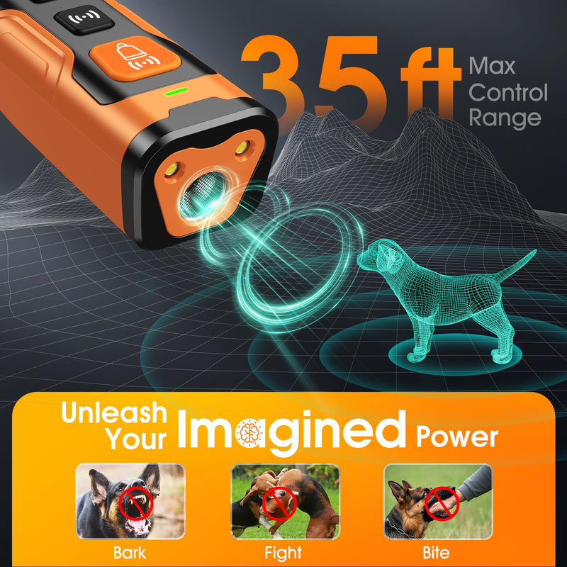 Dog Bark Deterrent Devices for Own or Neighbor's Dog Ultrasonic Dog Training Device Safe & Effective Portable Anti Barking Device for Dogs Indoor Outdoor Use Orange - PawsPlanet Australia