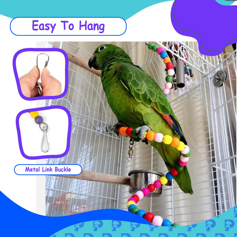 2 PCS 67" Bird Rope - Swing Toy for Birds for Climbing and Chewing - Odor-Free - Perfect for Small to Regular Size Parrots and Cockatiels - Standing Bungee Design, Ideal for Bird Cage - PawsPlanet Australia