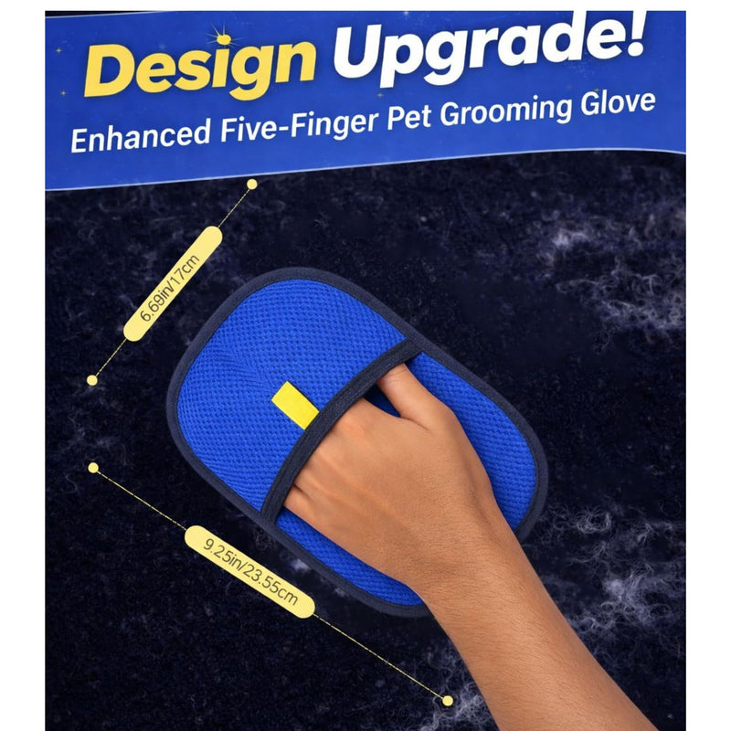 Pet Hair cleaning & Deshedding Glove for Dogs & Cats, Washable, Enhanced Grip, Removes Loose Fur, Lint & Dirt Easily, Couch,Carpet,car seat - PawsPlanet Australia