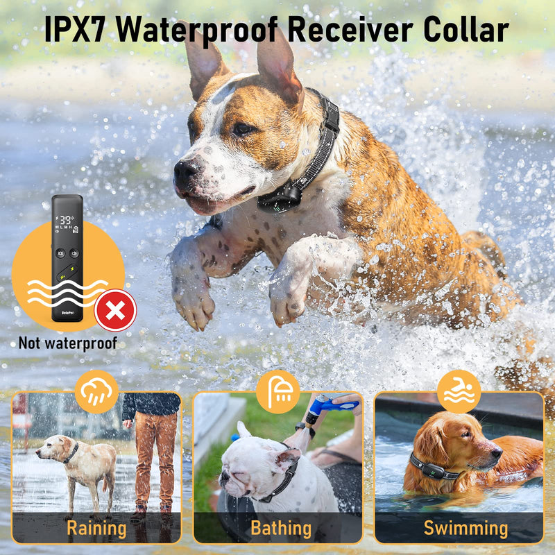 Dog Training Collar - 2 Dogs Shock Collar for Large Dog with Remote 1600ft, 3 Training Modes, Rechargeable IPX7 Waterproof Electric Dog Collar for Small Medium Large Dogs - PawsPlanet Australia
