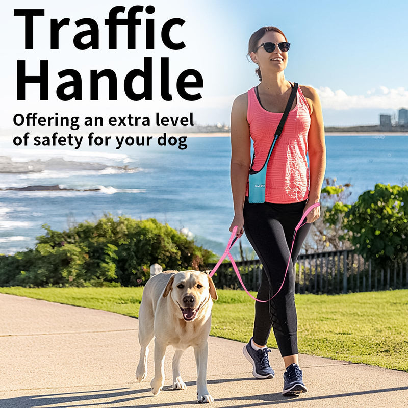 Reflective Dog Leash with Double Handle, Dog Leash 6 FT Long, Supports Medium and Large Dogs, Heavy Duty for Walking, Running, and Training, Rose Red 6 ft 2 Handle - PawsPlanet Australia