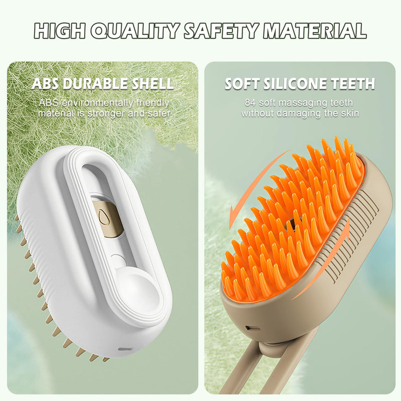 Cat Steam Brush for Shedding, 2025 Upgrade 4 in 1 Steam Pet Groomer Brush for Cleaning, Shedding, Grooming, Massage, Multifunctional Hair Removal Comb for Pet White - PawsPlanet Australia