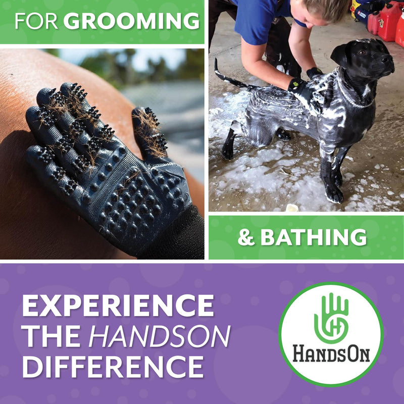 H HANDSON Pet Grooming Gloves - Patented #1 Ranked, Award Winning Shedding, Bathing, & Hair Remover Gloves - Gentle Brush for Cats, Dogs, and Horses (Mono Green, Small) Small (1 Pair) Mono Green - PawsPlanet Australia