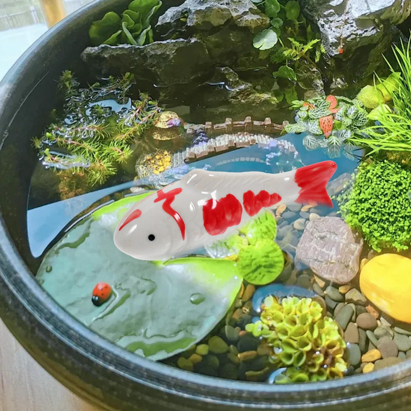Toddmomy Ceramic Floating Fish - 2pcs Aquarium Goldfish Koi Fish - Floatable Fish Figurines - Realistic Fish Tank Fish- Tea Pet Decor - for Fairy Garden - Pond - Underwater - PawsPlanet Australia