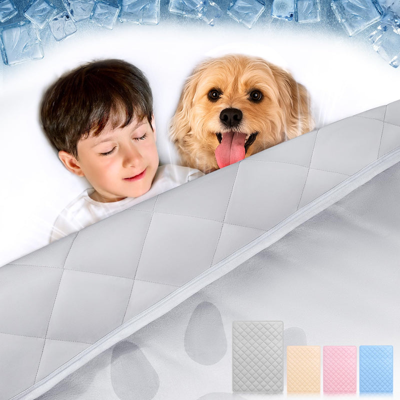 KASBAH Waterproof Dog Blanket Washable Reversible Soft Pet Blanket for Couch Bed Furniture Protection, Suitable for Medium and Large Dogs Gray 40x56inch - PawsPlanet Australia