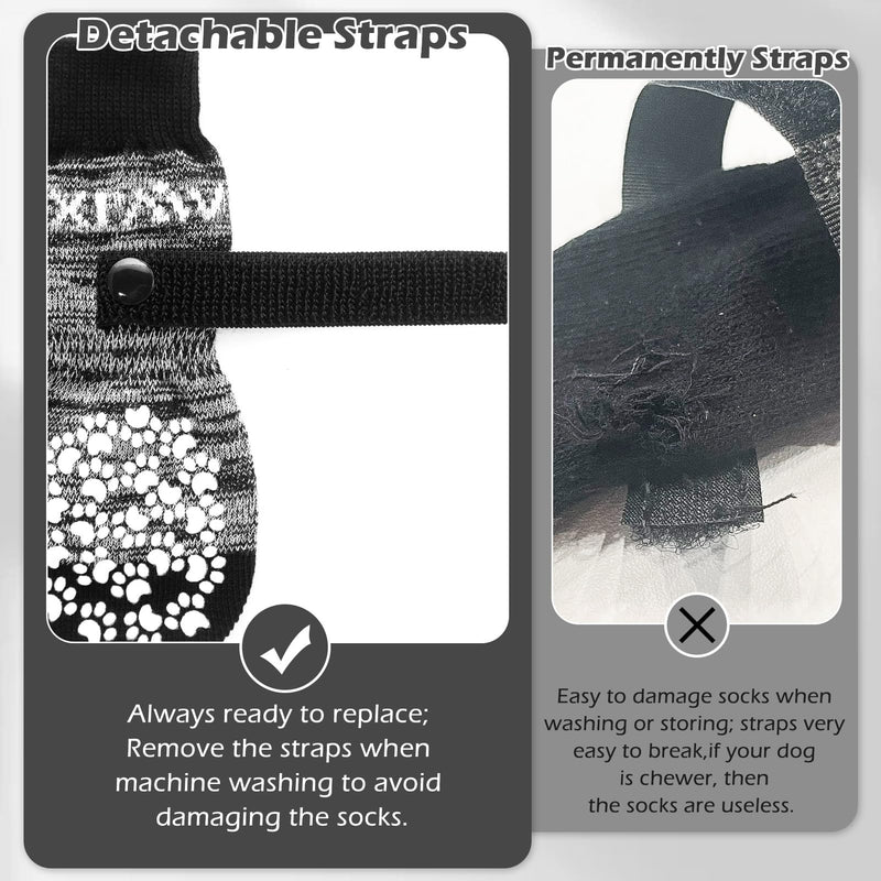 EXPAWLORER Anti-Slip Dog Socks-Double Sides Grips Traction Control on Hardwood Floor,Dog Boots for Winter,Dog Shoes for Cold Pavement,Paw Protector,Prevents Licking,for Small Medium Large Senior Dogs Medium (6 Count) Grey - PawsPlanet Australia
