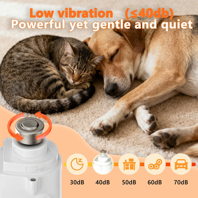 2-in-1 Pet Nail Clipper & Grinder with Dual LED Lights, USB Rechargeable, Electric Multi-Function Grinding, Quiet Operation with Splash Guard, Suitable for Small/Medium/Larg - PawsPlanet Australia