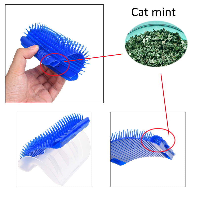 Eco-Fused Brush Kit for Cats - 1x Cat Self Groomer, 1x Blue Slicker Brush, 1 Pet Grooming Glove (Right Hand) - Long and Short Fur - DIY Grooming Tools for Pets - Pet Mitt, Wide Comb and Corner Groomer - PawsPlanet Australia