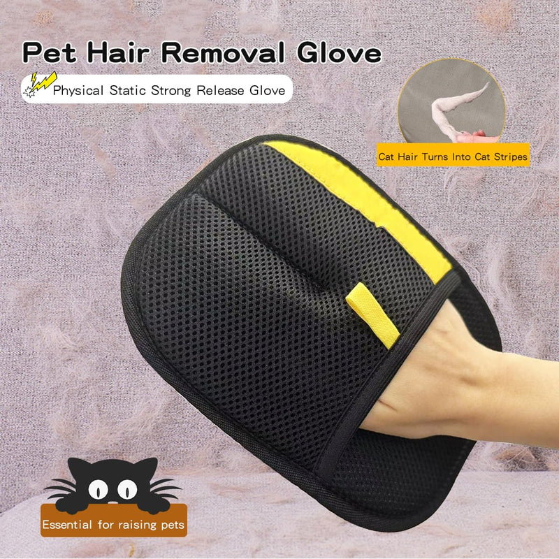 Pet Hair Remover Gloves for Cats & Dogs: 2025 New Upgrade Electrostatic Grooming Gloves Washable Reusable Cats&Dogs Hair Removal Gloves for Clean Couch Carpet Furniture Clothes Car Seat (1) 1 - PawsPlanet Australia