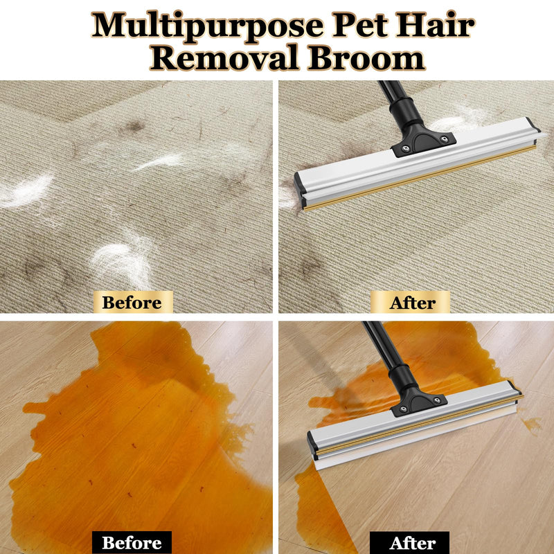 TRELC 47.6” Carpet Rake for Pet Hair Removal, Upgraded 2 in 1 Pet Hair Removal Broom, Pet Hair Remover Tool with Aluminum Alloy Handle for Carpets, Rugs, Couch, Tile - PawsPlanet Australia