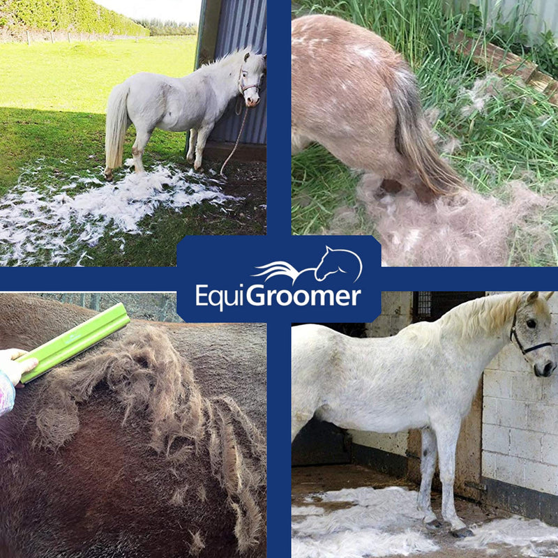 EquiGroomer Deshedding Brush, 8-Inch for Horses and Large Pets, Pink, Removes Loose Dirt, Hair, and Fur, Professional Undercoat Grooming Tool - PawsPlanet Australia