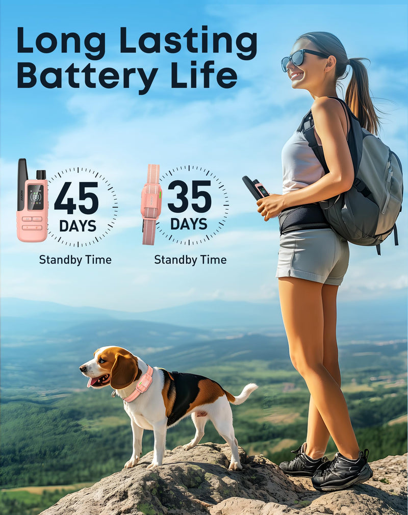 Jugbow Dog Shock Collar - 4200FT Dog Training Collar with Remote for 5-120lbs Small Medium Large Dogs, IPX8 Waterproof E Collar with 4 Training Modes, Security Lock, Rechargeable Shock Collar Pink - PawsPlanet Australia