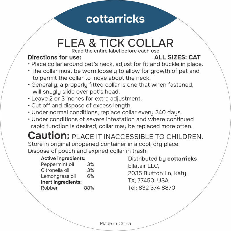 Flea and Tick Prevention for Cats - Collar - 2 Count - Adjustable - PawsPlanet Australia