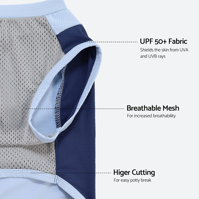 Fitwarm 2 Pack UPF 50+ UV Sun Protection Dog Shirt, Quick Dry Summer Dog Clothes for Small Dogs Boy Girl, Reflective Label, Lightweight Breathable Cooling Vest, Pet Cat Outfit, Orange, Blue, XL X-Large Orange-Blue - PawsPlanet Australia