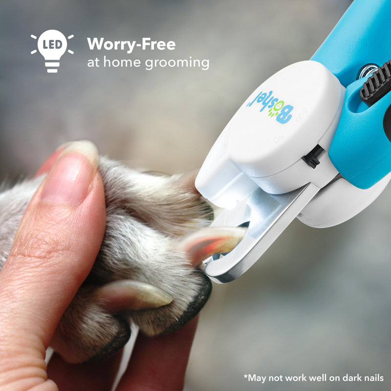 Boshel LED Large Dog Nail Clippers with Quick Sensor, Light, and Safety Guard, Pet's Sharp Toenail Cutter and File - PawsPlanet Australia
