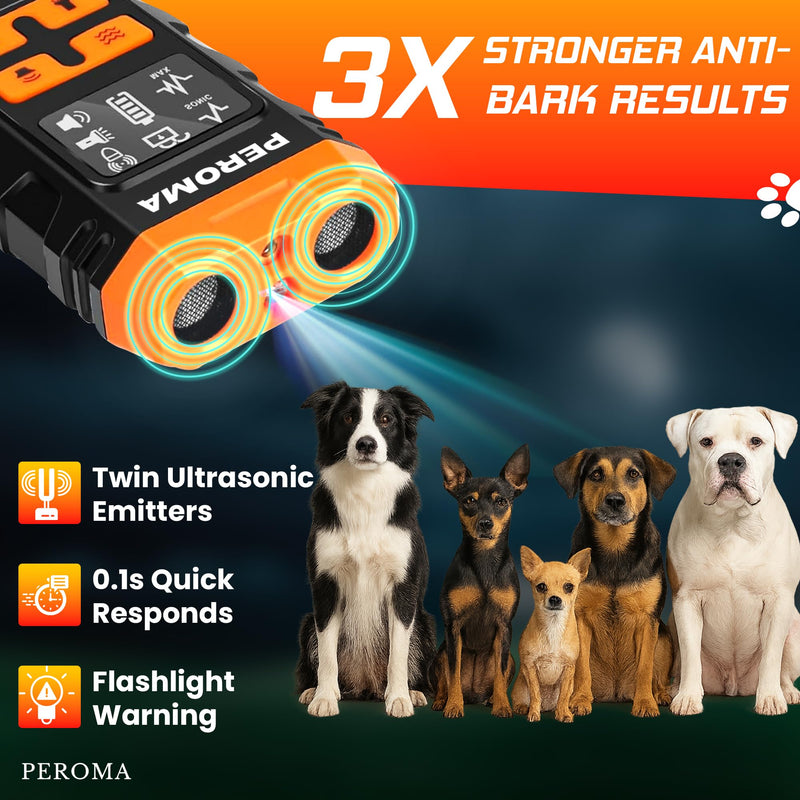 Dog Bark Deterrent Device, 5 Training Modes with Sonic/Max/Beep, Red Light & Night Flashlight, 60FT Ultrasonic Anti Barking Control – Safe, Humane, Rechargeable Indoor/Outdoor Bark Trainer for Dogs - PawsPlanet Australia