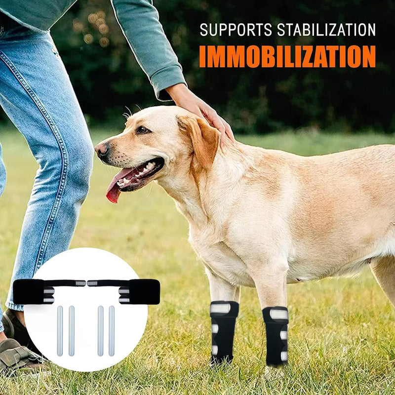 ROZKITCH Dog Leg Protector for Rear Hock Joint or Front Leg Brace, 1 Pair of Dog Leg Compression Wrap Sleeve for Anti Licking Carpal Support Ankle Support Protect Injury Sprain Torn ACL CCL Black L Large - PawsPlanet Australia