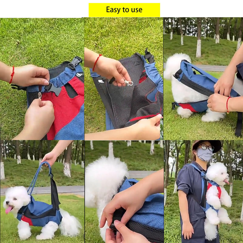 Lightweight Pet Backpack Carrier for Small Dogs & Cats - Easy-Fit Adjustable Straps, Basic Legs-Out Design, Durable for Daily Use (Fits Pets Under 15lb) (Yellow-White Color-Blocked, Small) Yellow-white color-blocked Small(3.3lb-5.5lb) - PawsPlanet Australia
