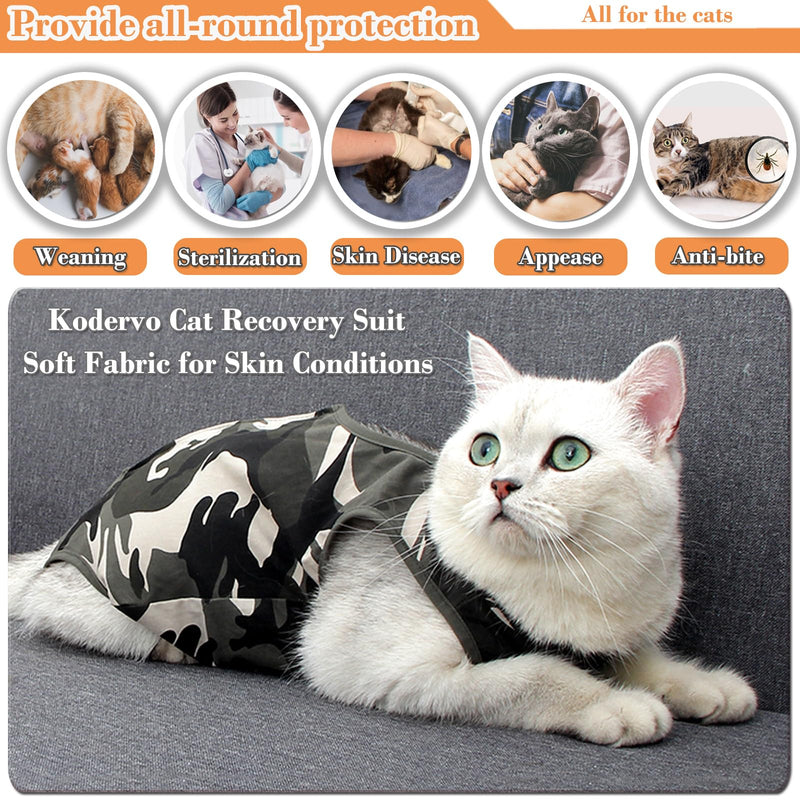 Cat Recovery Suit for Abdominal Wounds or Skin Diseases, Breathable Cat Onesie for Cats After Surgery Spay Neuter, Anti Licking Cat Cone Alternative, Professional Pet Surgery Recovery Shirt Large Camouflage - PawsPlanet Australia
